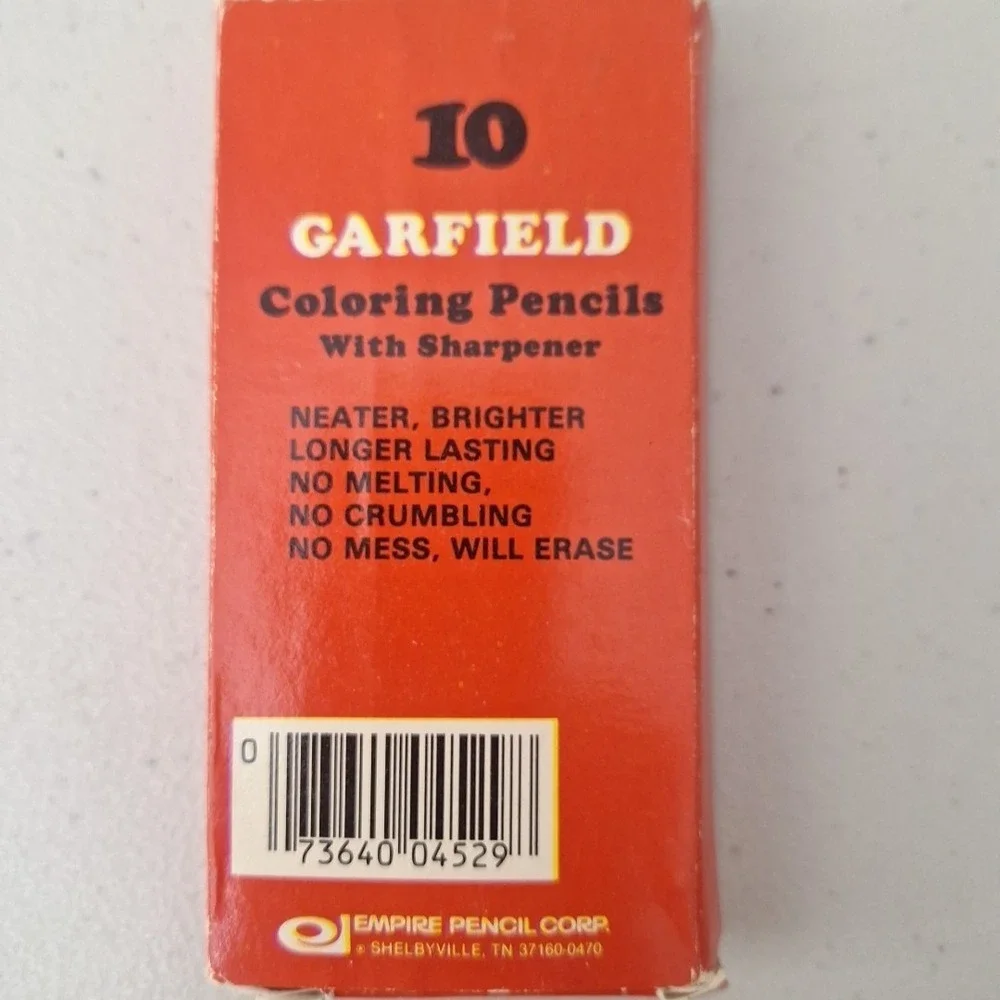 💥 1978 Garfield the Cat Coloring Colored Pencils in Box Brand New 💥